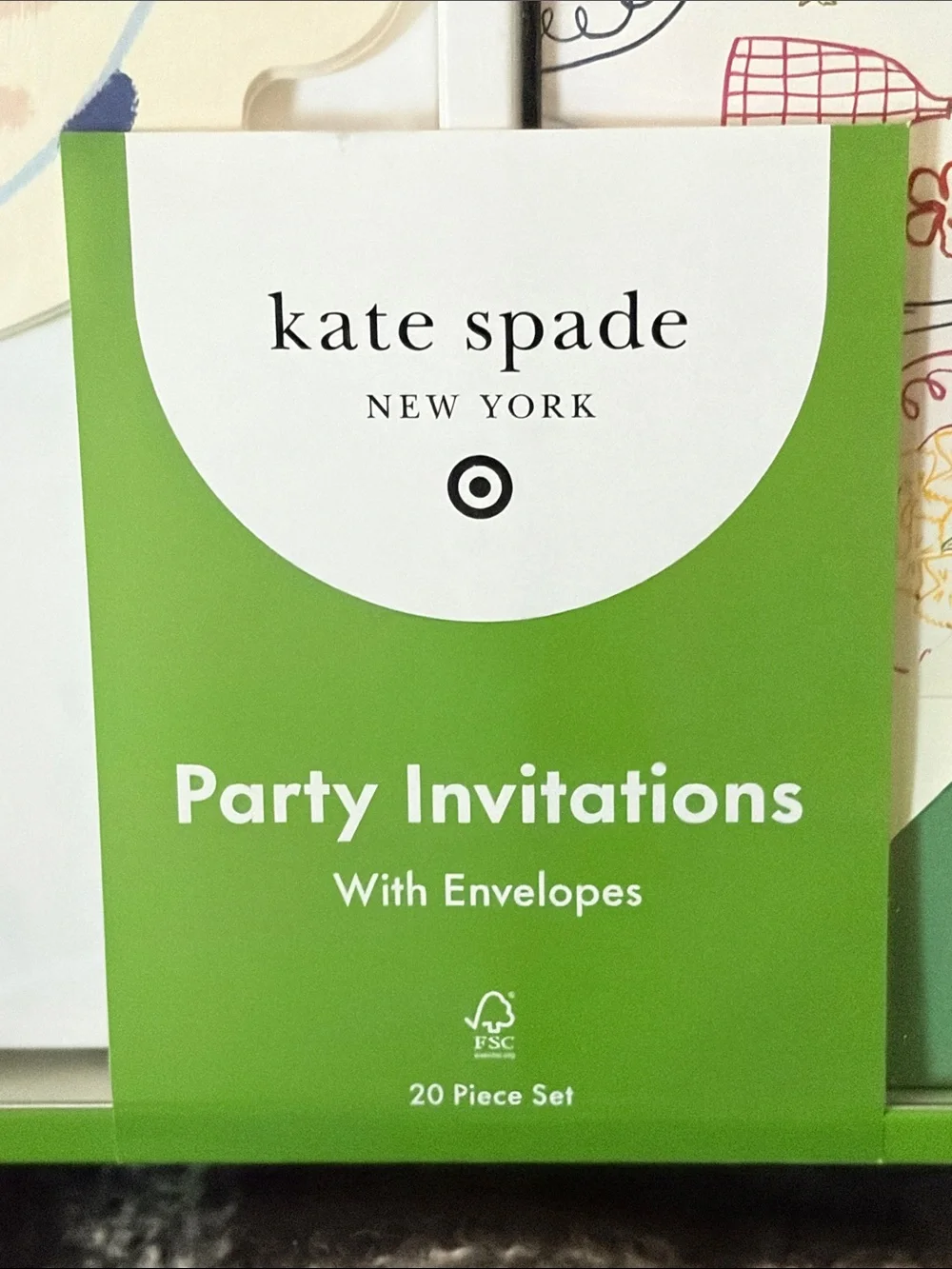 kate spade Green Cocktail Invitation Set with Envelopes